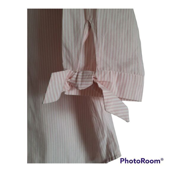 Kensie Jeans Striped Tie Sleeve Button Up Shirt - Picture 5 of 6